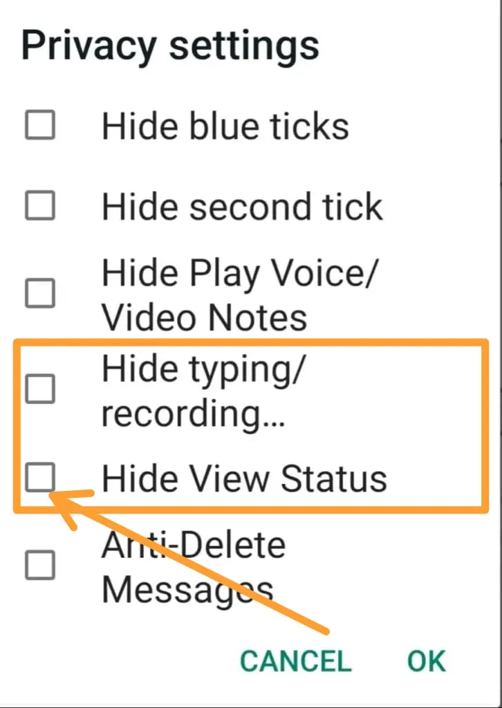 Hide-View-Status